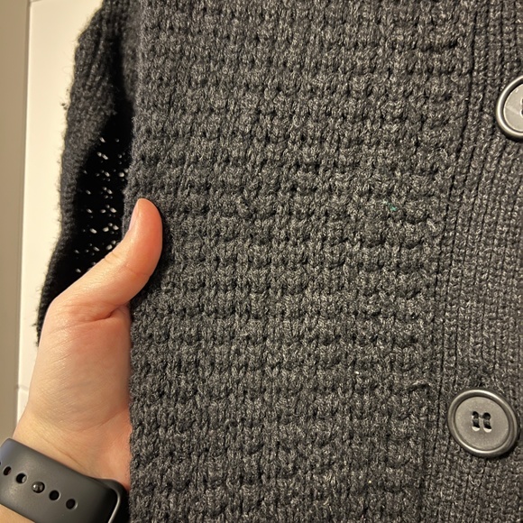 Vince Oversized Wool Blend Sleeveless Knit Poncho in Gray Size S - Picture 5 of 5